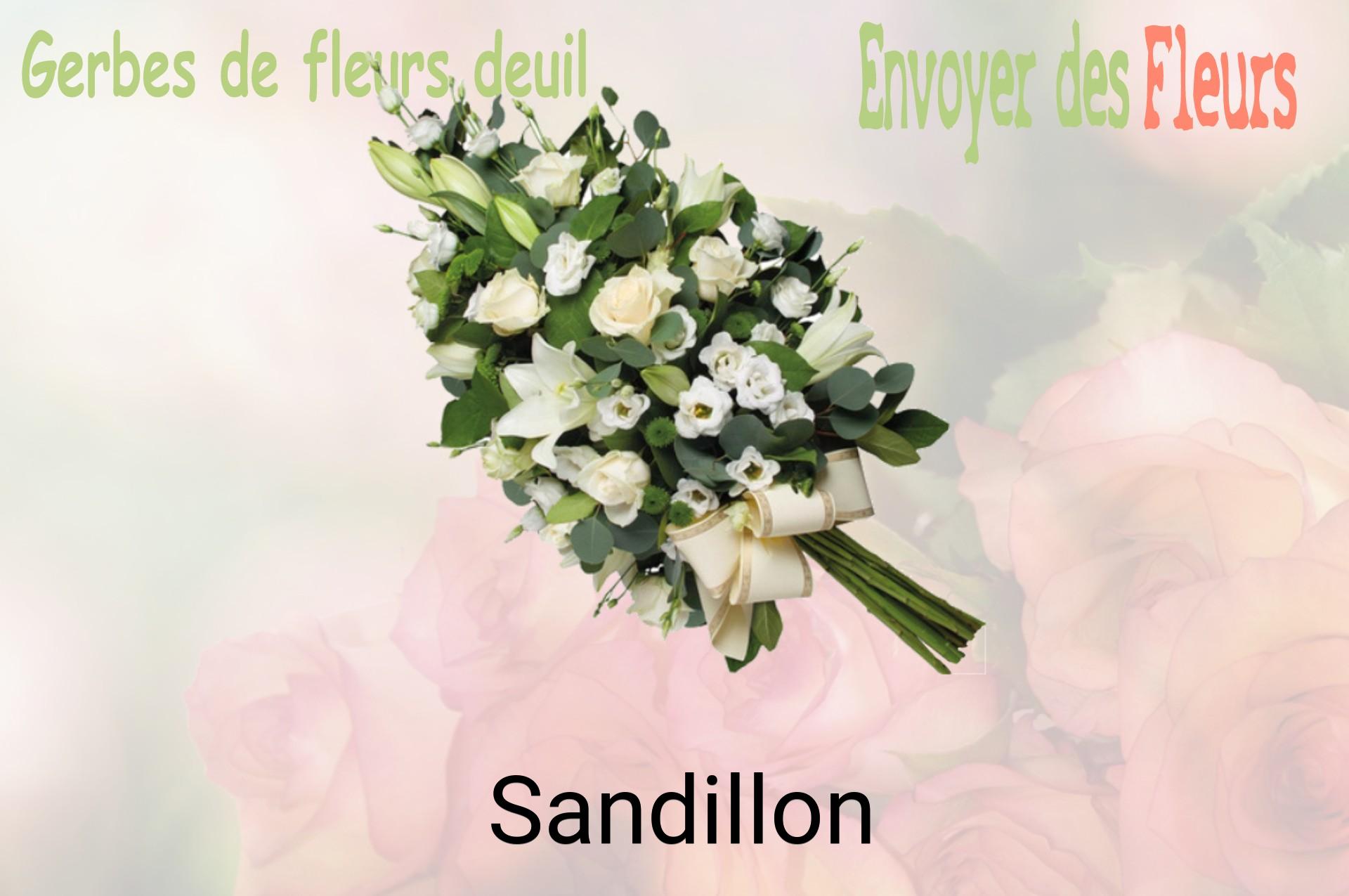 Gerbe de fleurs de deuil livrée à Sandillon
